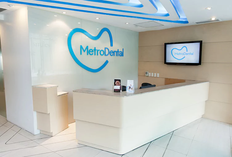 A visually appealing image displaying Metro Dental's logo and showcasing commitment to quality dental care.