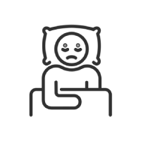 icon indicating a person having trouble sleeping