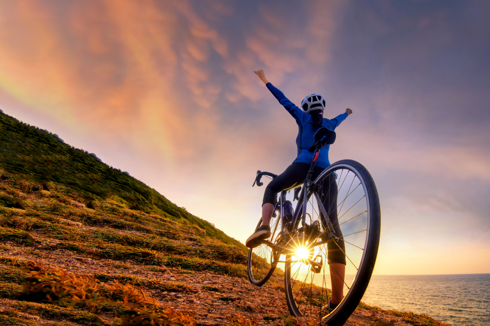 cyclist in a mountain
