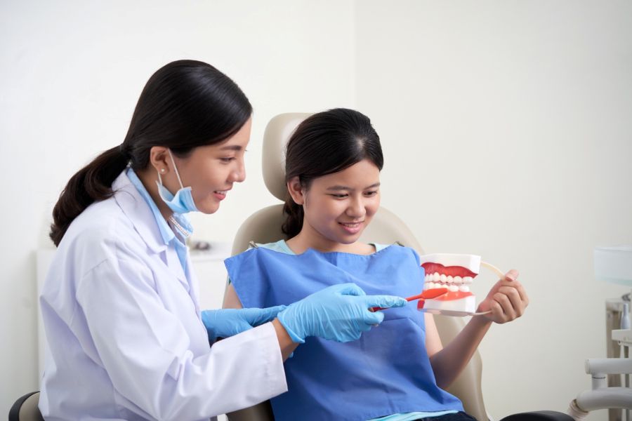 Patient getting an Invisalign® consultation
